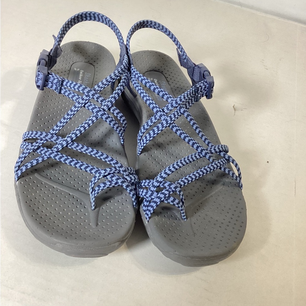 SKECHERS REGGAE PERFECT DUO WOMEN'S SHOES Outdoor Vacation Blue - Picture 2 of 4